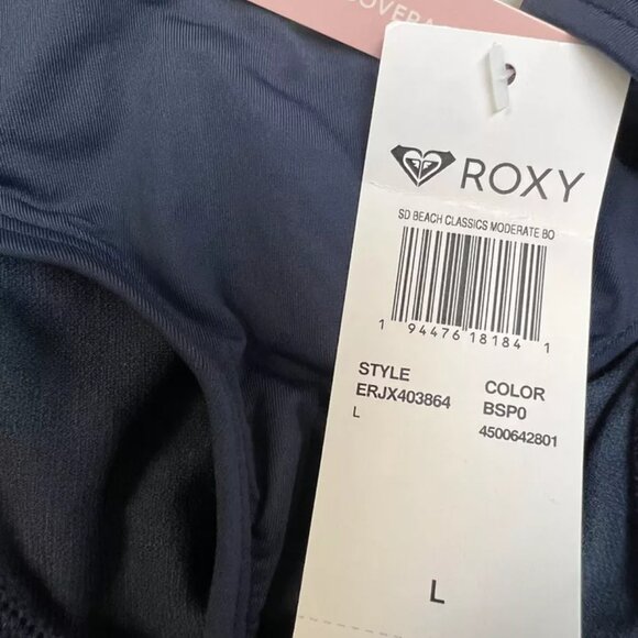 Roxy Women’s Dark Blue Moderate Coverage Bikini Bottom Size L - Picture 5 of 5